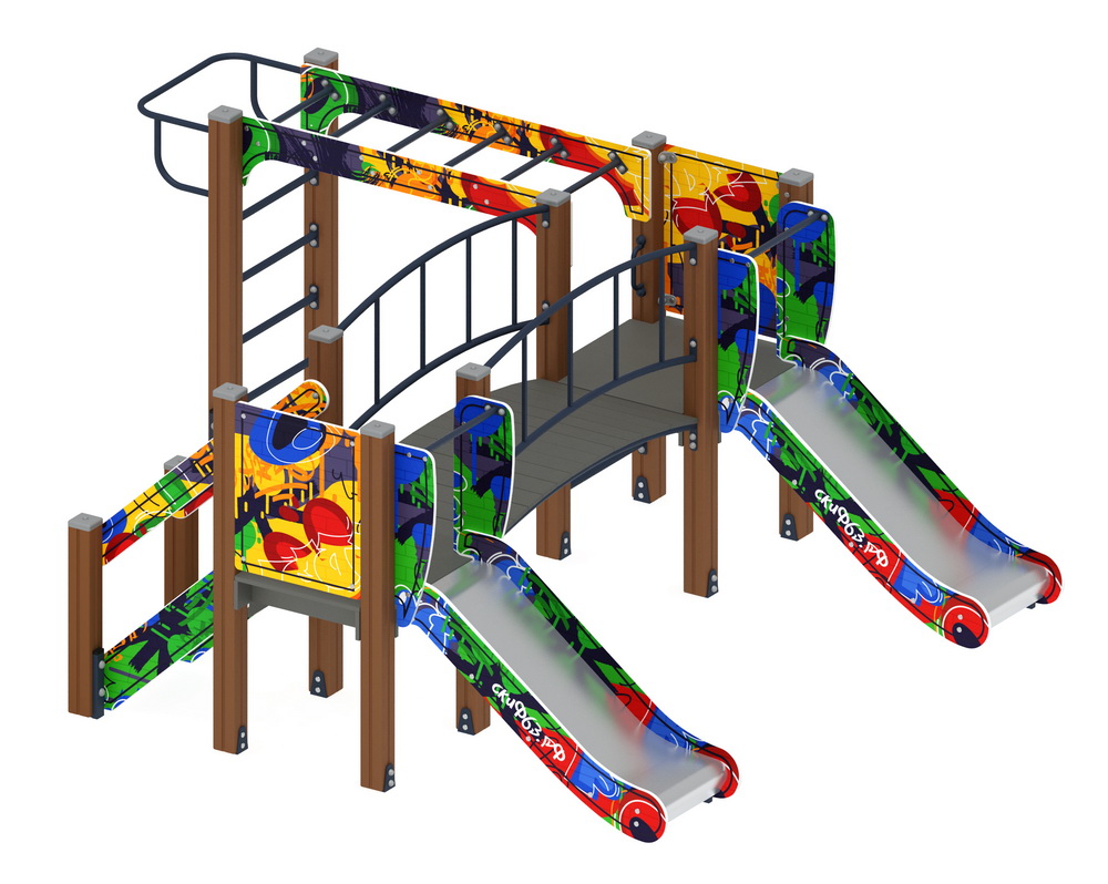 КАРАПУЗ (Граффити) детский игровой комплекс ДИК 1.001.04-03 (Н=750)