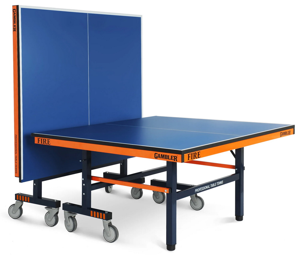 Стол теннисный GAMBLER Fire Синий (без сетки)