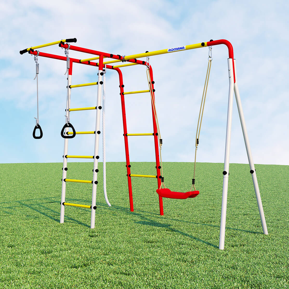 Детский спортивный комплекс для дачи ЛЕСНАЯ ПОЛЯНА-3 Romana 103.26.05 (пластиковые качели)