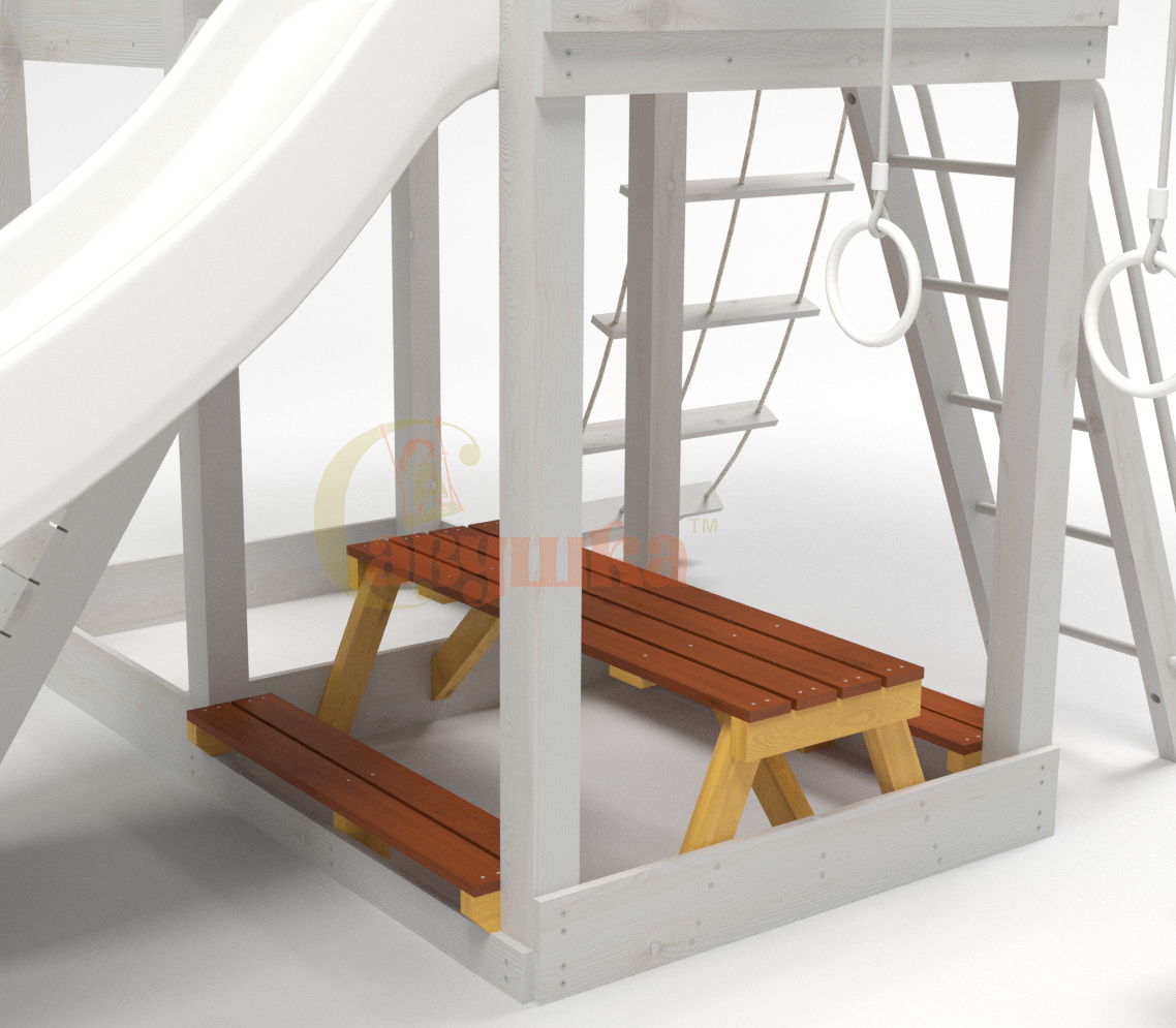 Столик с двумя лавочками Савушка