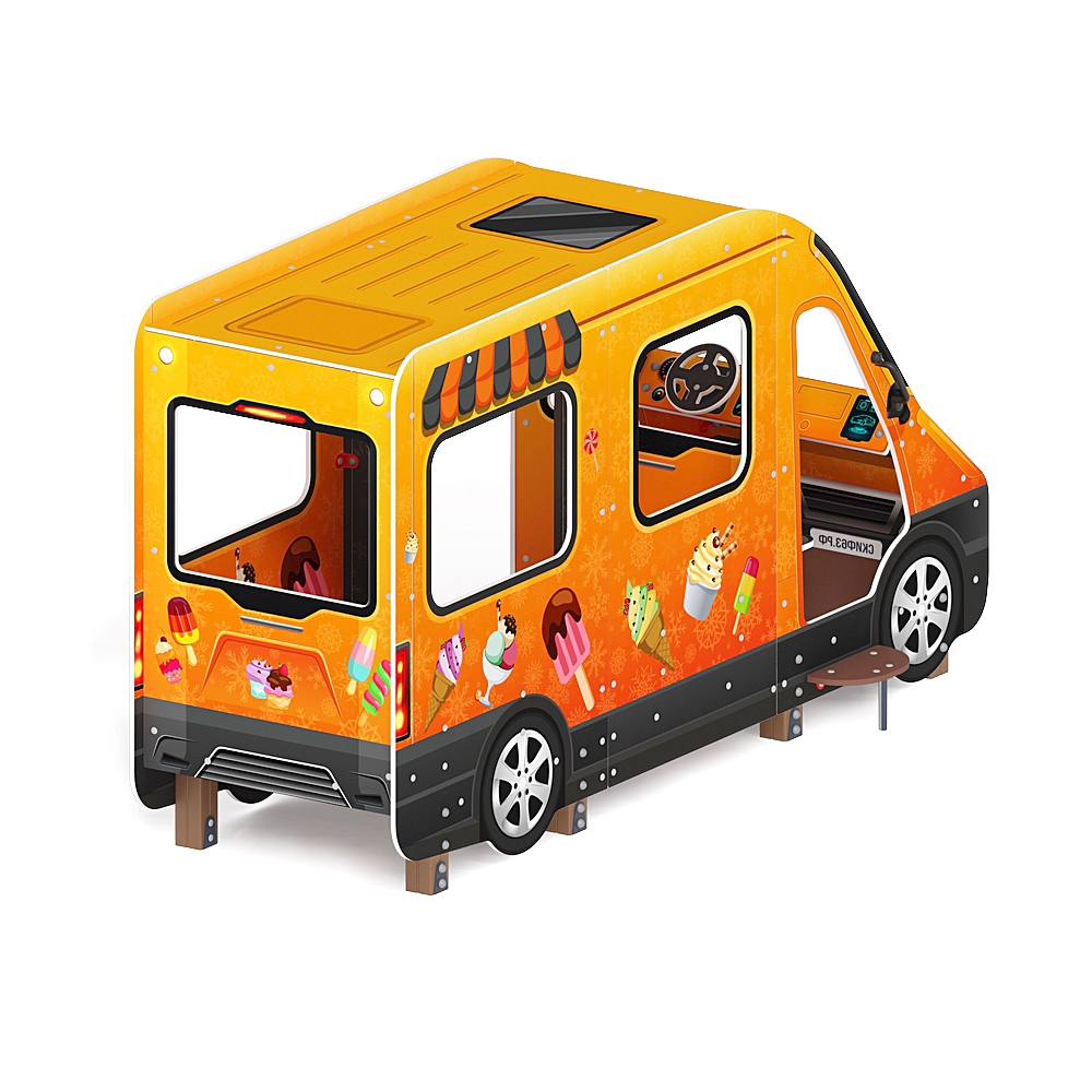 Беседка АВТОБУС-МОРОЖЕНОЕ для детской площадки МФ 10.03.14-01