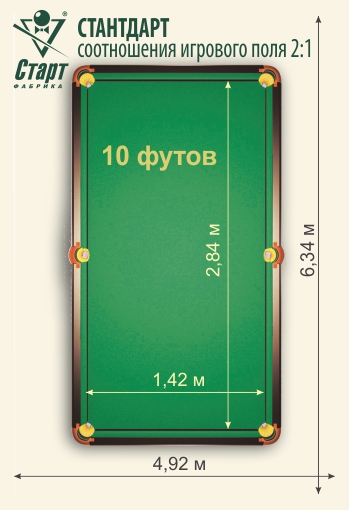 Бильярдный стол ДОМАШНИЙ ЛЮКС III 10 футов