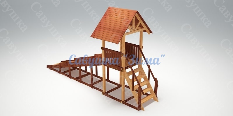 Зимняя деревянная игровая горка Савушка "Зима" - 5