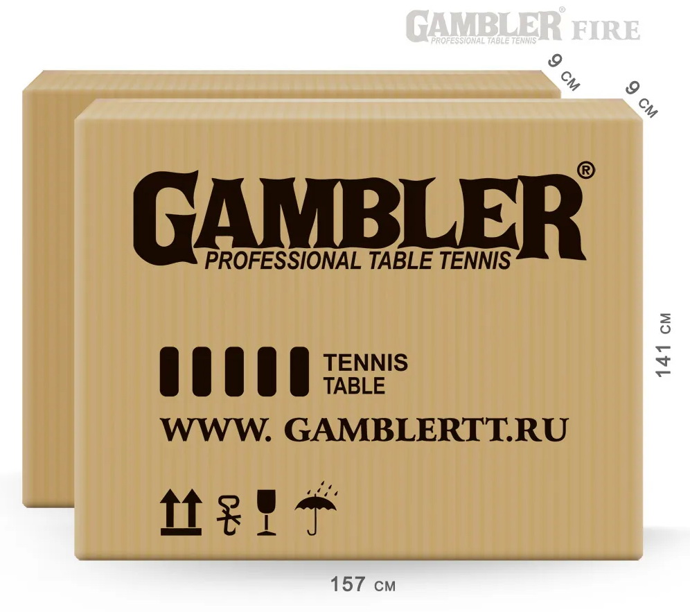 Стол теннисный GAMBLER Fire Синий (без сетки)