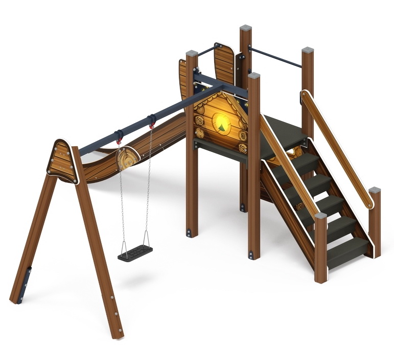 СЧАСТЛИВОЕ ДЕТСТВО (Эко) детский игровой комплекс ДИК 2.01.03-02 (H=1200)