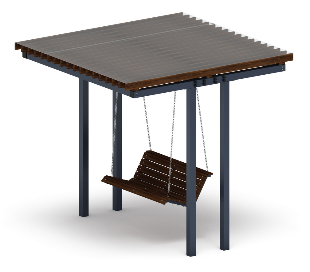 Пергола Тент с качелями (прямая) МФ 78.04.01 /с поликарбонатом/