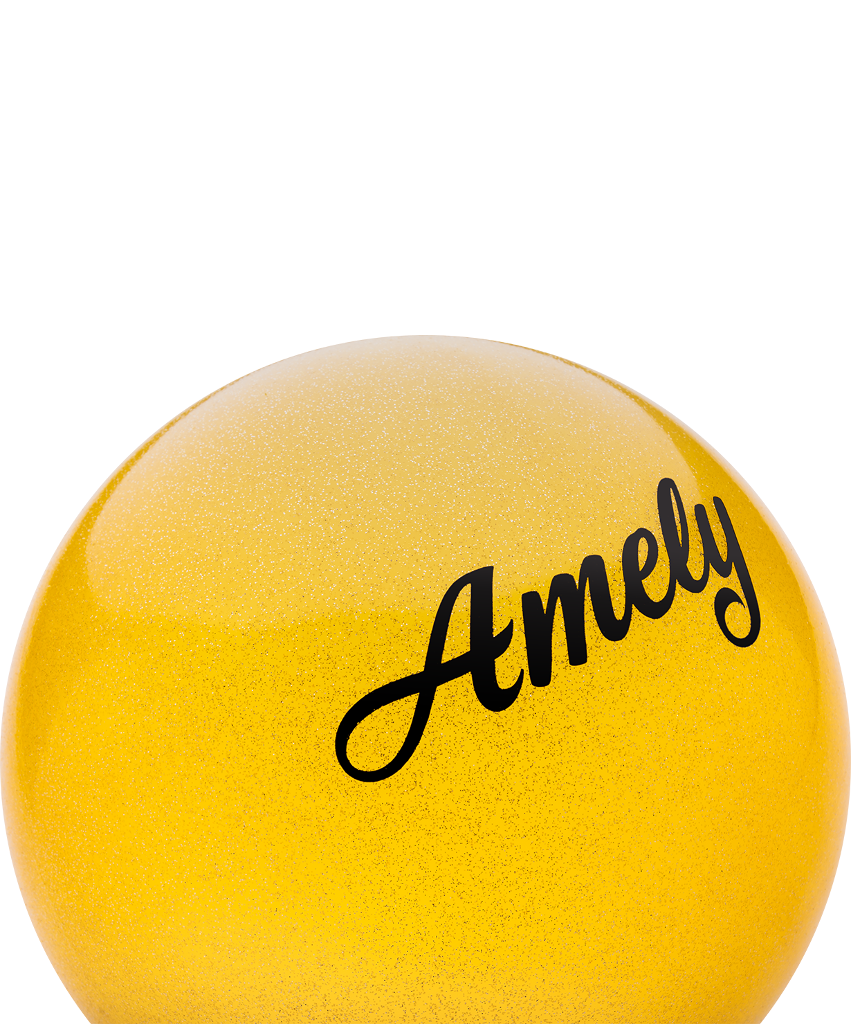 Мяч для художественной гимнастики AGB-102, 15 см, желтый, с блестками