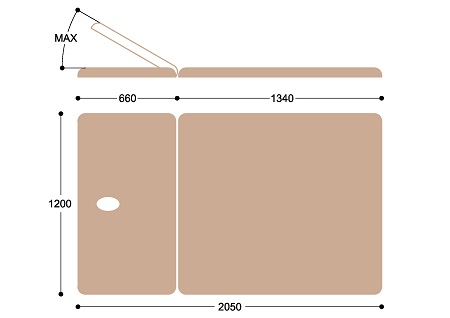 Широкий массажный стол Титулус 2 секции - Стол Войта-Бобата Heliox XV2