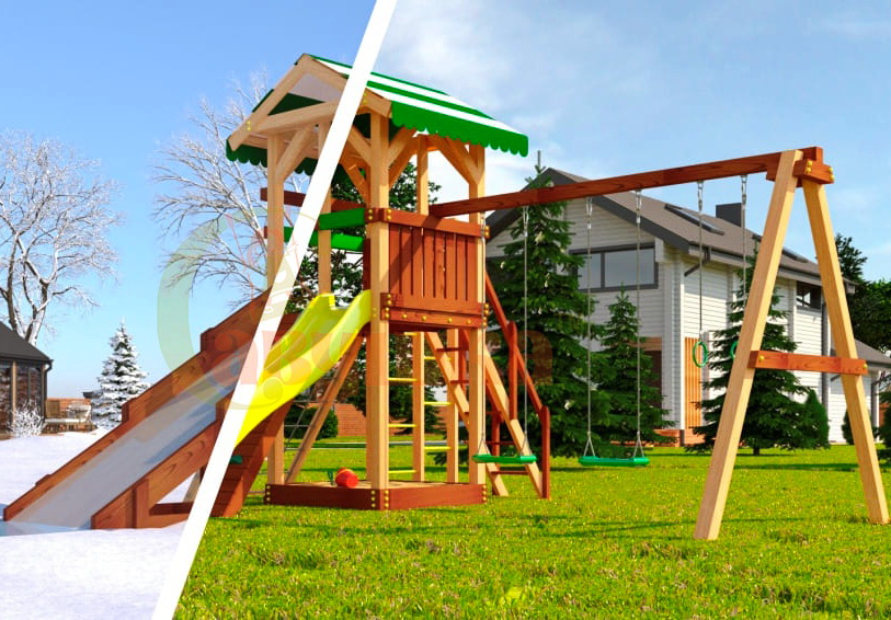 Деревянная площадка Савушка "4 сезона" - 4