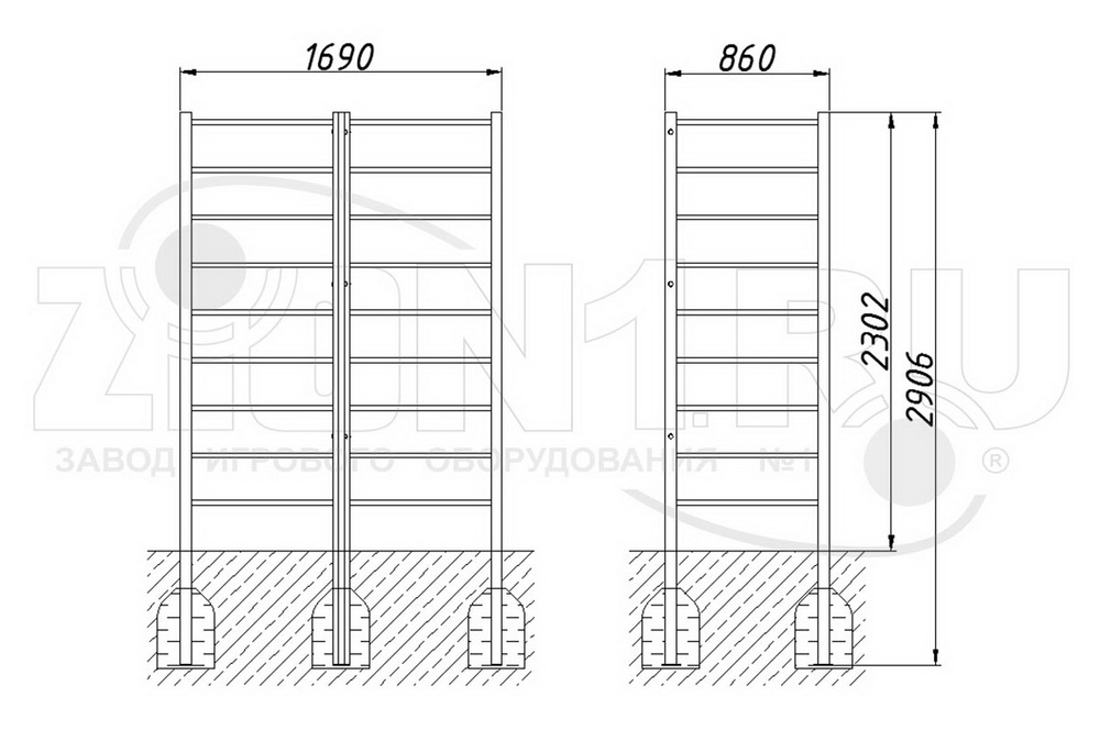 Шведская стенка ZION Уголок (СЭ001)