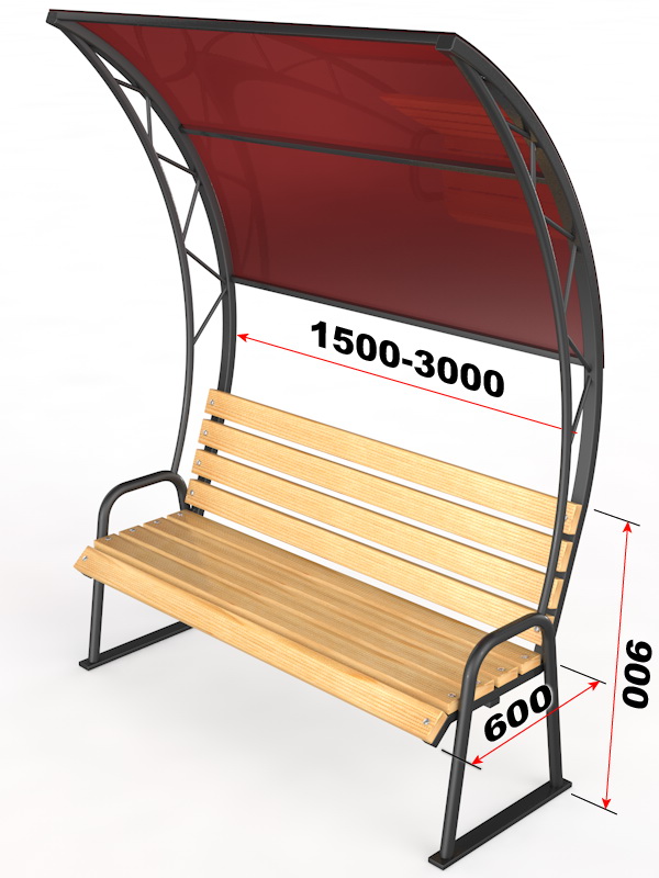 Уличная скамейка с навесом (14.6.4000)
