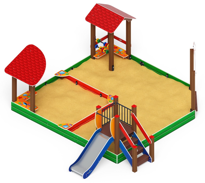 Песочный дворик с горкой (H=750) (Ракушки) ИО 6.01.05-01