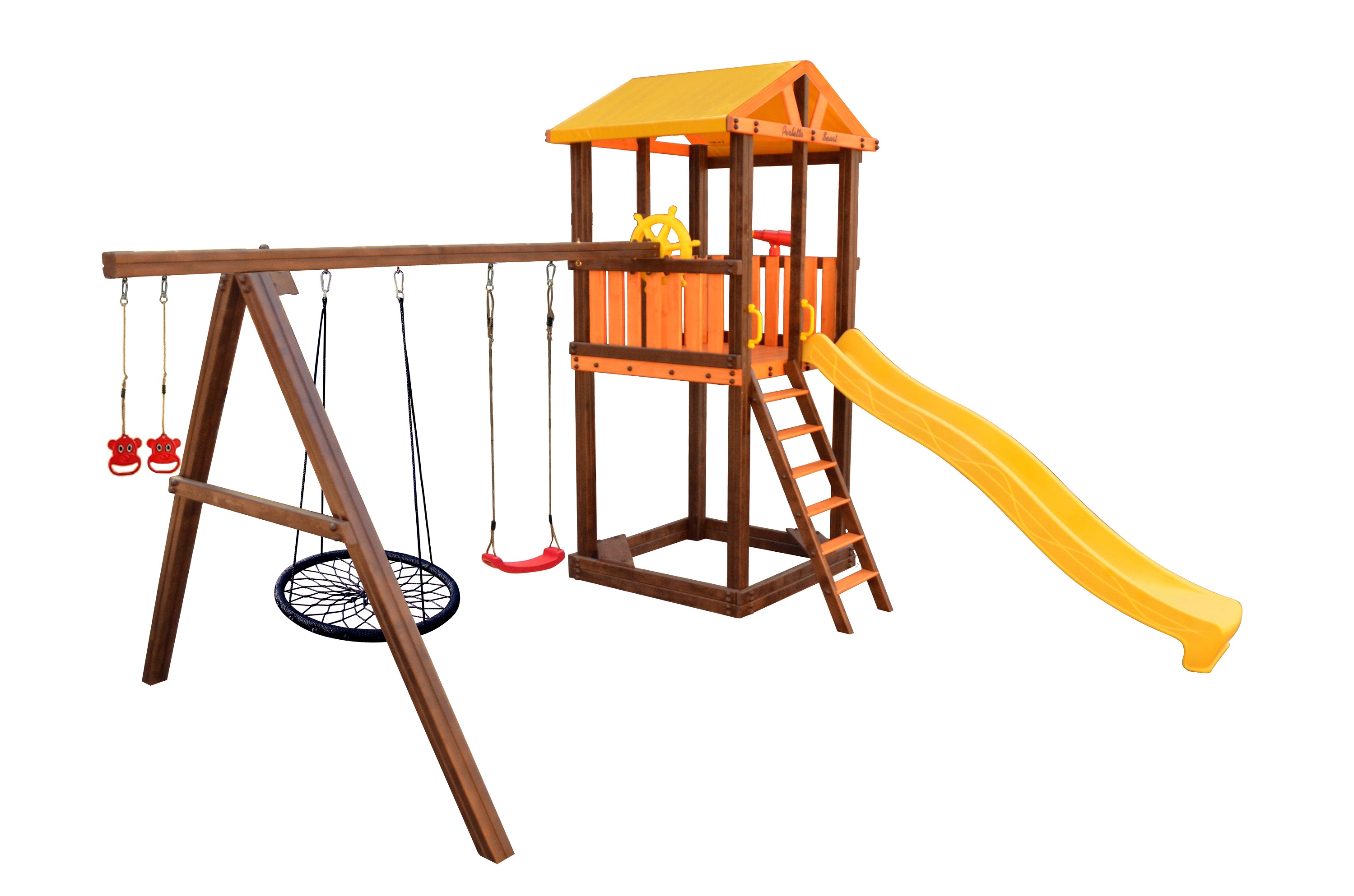 Игровой комплекс Perfetto sport «Pitigliano-3» + качели "Паутина"