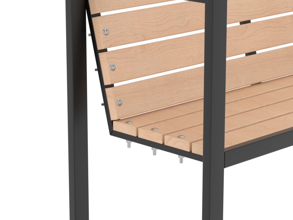 Уличная скамейка со спинкой «Квадрат» (14.6.1000)