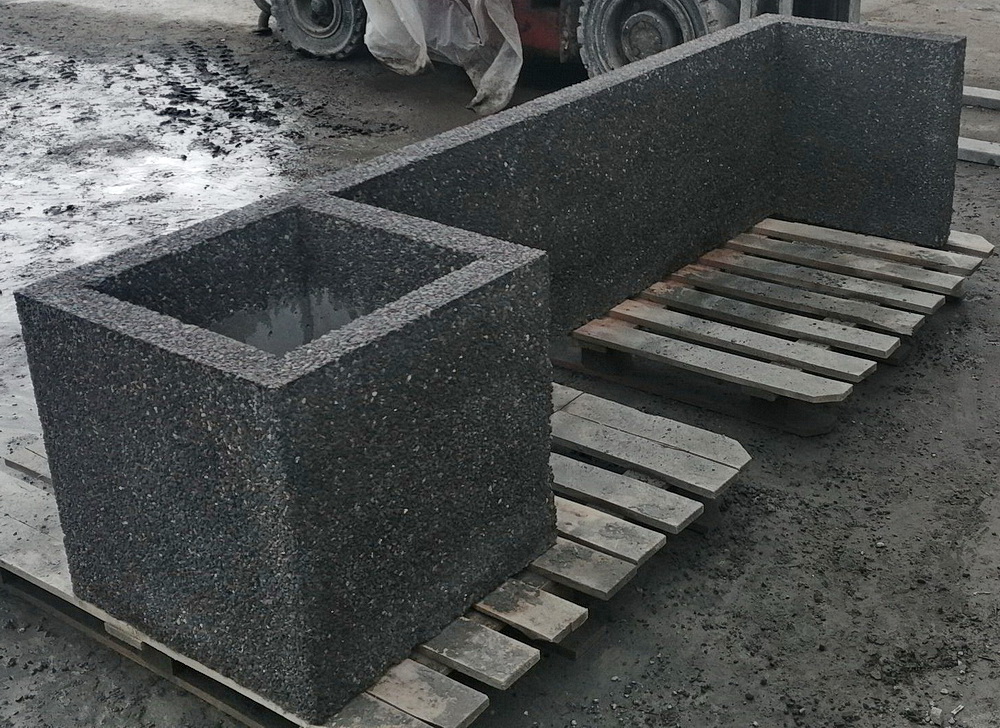 Скамья бетонная (с цветником) С-20