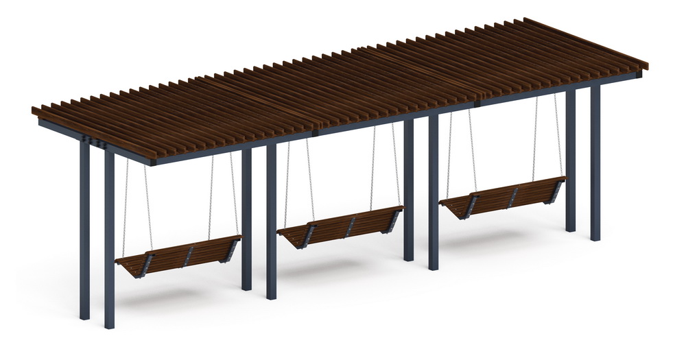 Пергола Тент с качелями (прямая) МФ 78.04.03-01 /без поликарбоната/