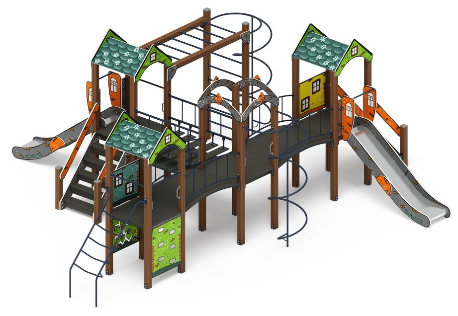 ДВОРИК ДЕТСТВА (Город) детский игровой комплекс ДИК 2.01.4.02-01 (H=1200)