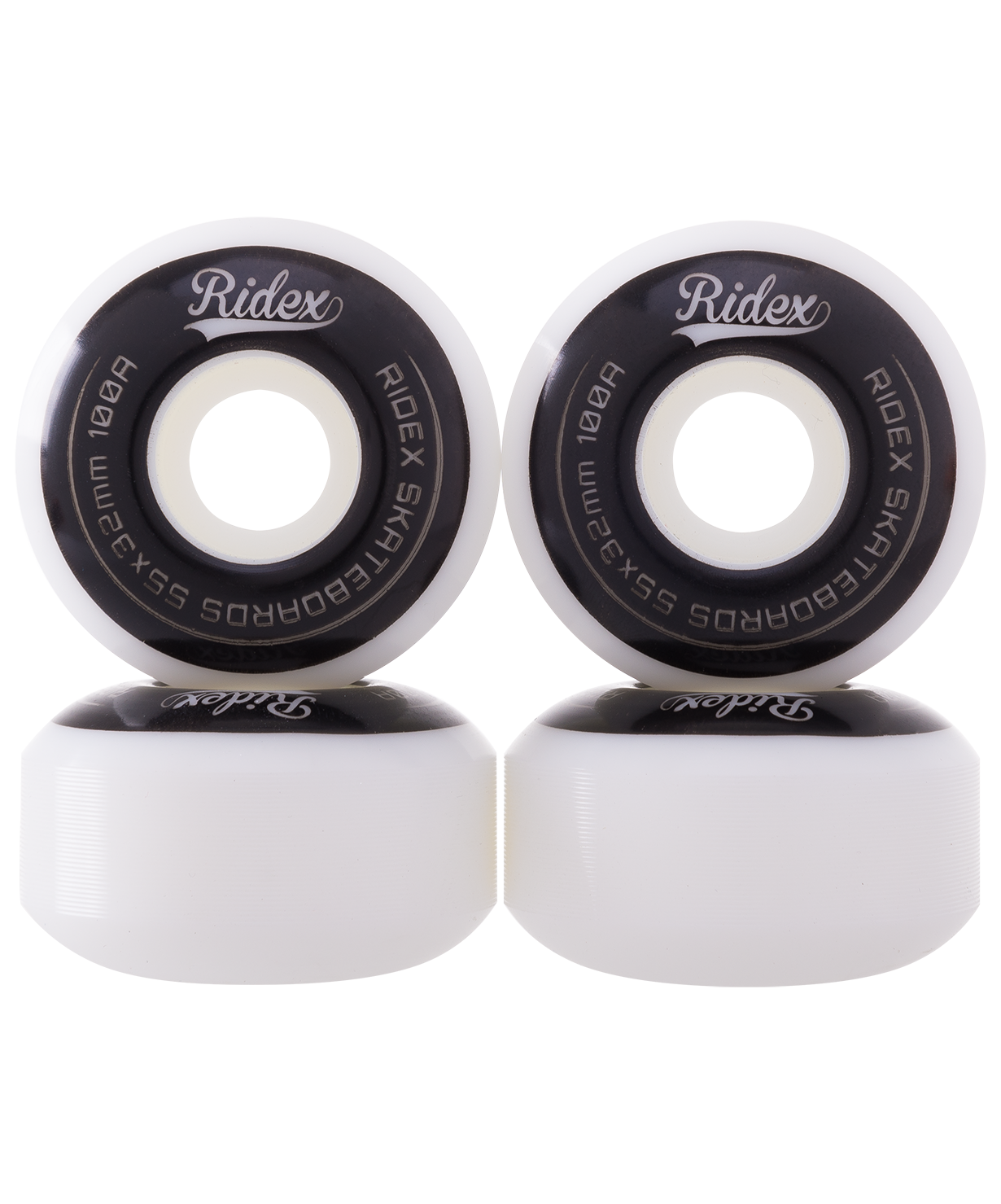 Комплект колес для скейтборда SB, 55*32, белый/черный, 4 шт.