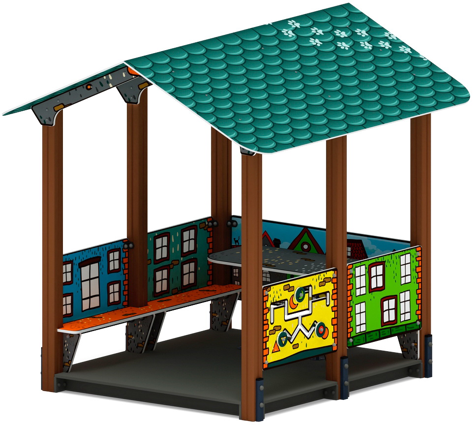 ДОМИК БОЛЬШОЙ 1 (Город) для детской площадки МФ 10.01.07-01