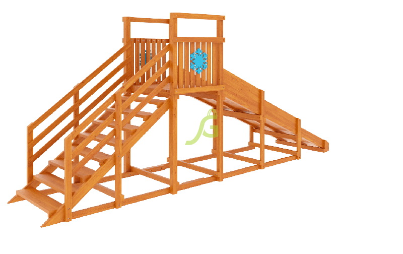 Зимняя деревянная горка IgraGrad Snow Fox Start, скат 4 м