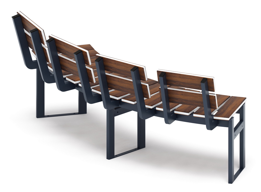 Модульная скамья радиальная (темный дуб) МФ 42.01.18