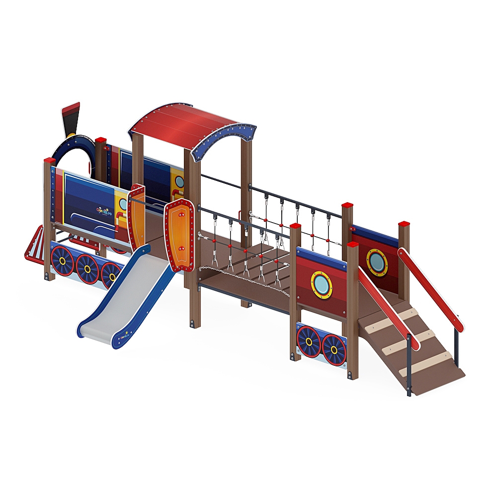 ПАРОВОЗИК (синий) детский игровой комплекс ДИК 1.03.5.02-01 (H=750)
