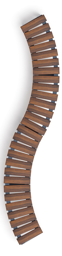 Модульная скамья радиальная (темный дуб) МФ 42.01.20