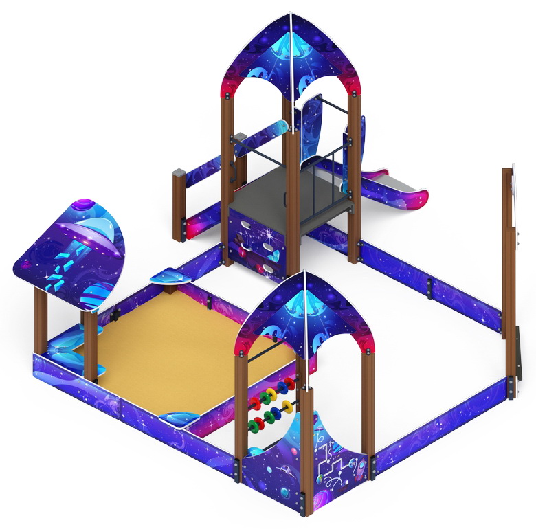 КОСМОПОРТ С ГОРКОЙ (H=750) песочный дворик (Космос) ИО 6.14.01-02