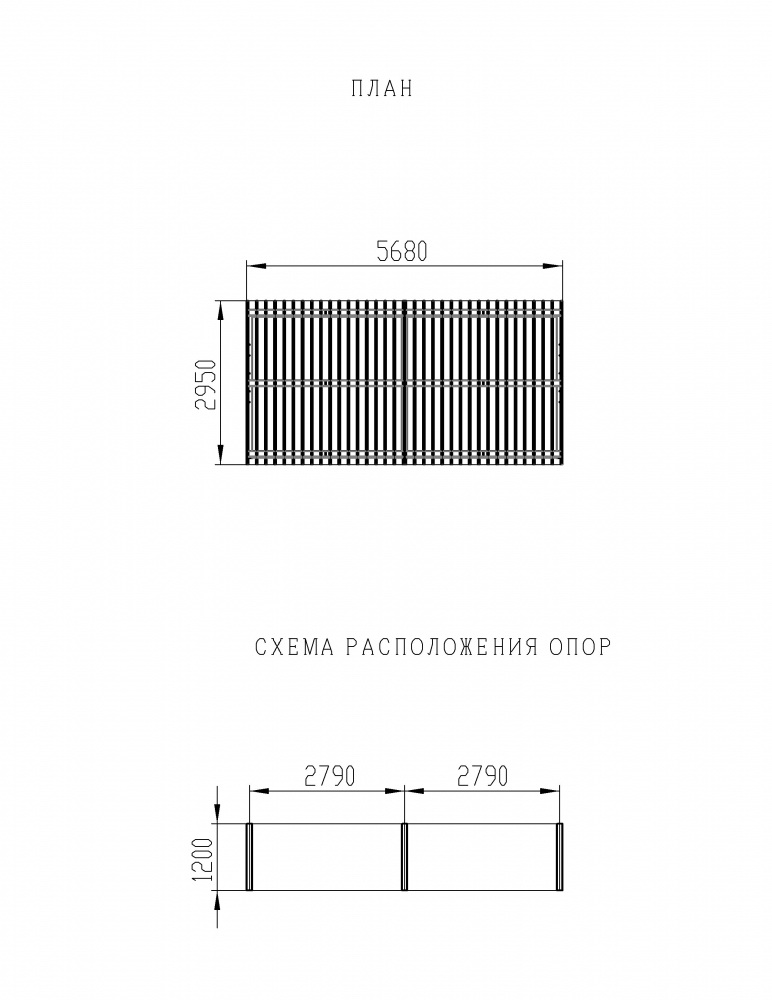 Пергола Тент (наклонная) МФ 77.03.02-01 /без поликарбоната/