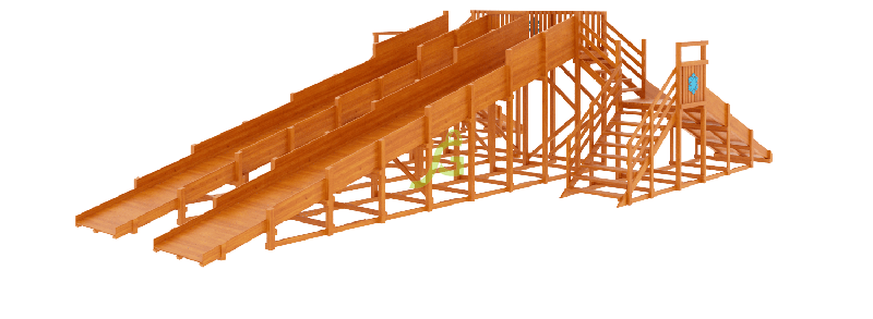 Зимняя деревянная горка Snow Fox, 4 ската