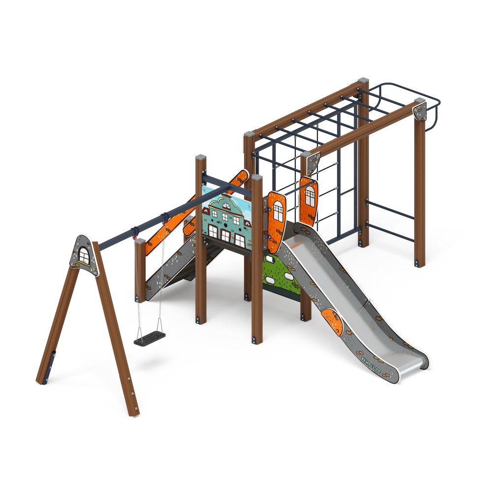 СЧАСТЛИВОЕ ДЕТСТВО (Город) детский игровой комплекс ДИК 2.01.02-01 (Н=1200)