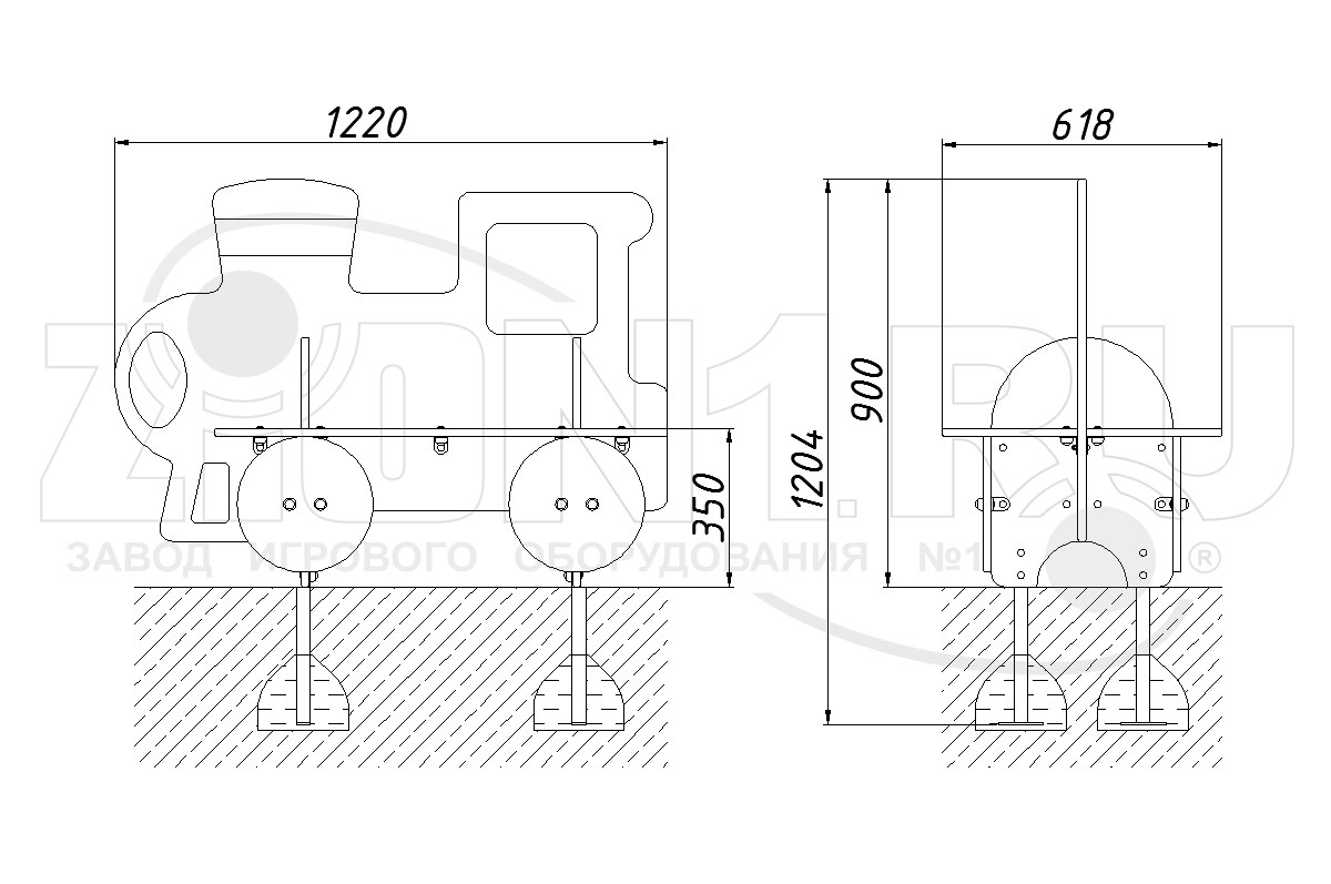 Скамейка детская ZION Паровозик (СП203)