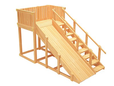 Зимняя горка ЗИМА WOOD-3 Савушка (скат 3 м)