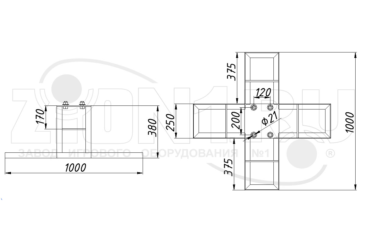 Закладная деталь для каруселей ZION (КР013)