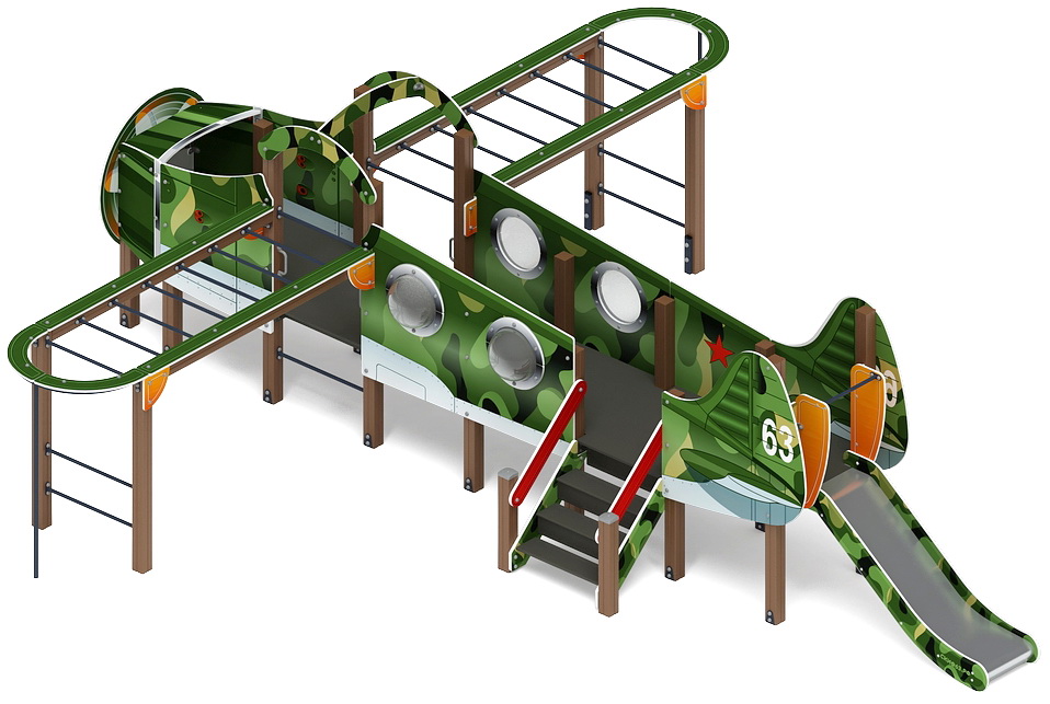 АЭРОПЛАН детский игровой комплекс ДИК 1.03.4.01-02.С (H=900)