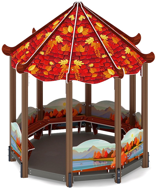 Беседка-пагода КАРНАВАЛ (Осень) для детской площадки МФ 10.22.01-20