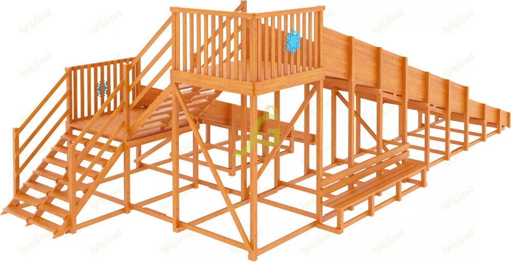 Зимняя горка IgraGrad Snow Fox, скат 10 м, мод. 3