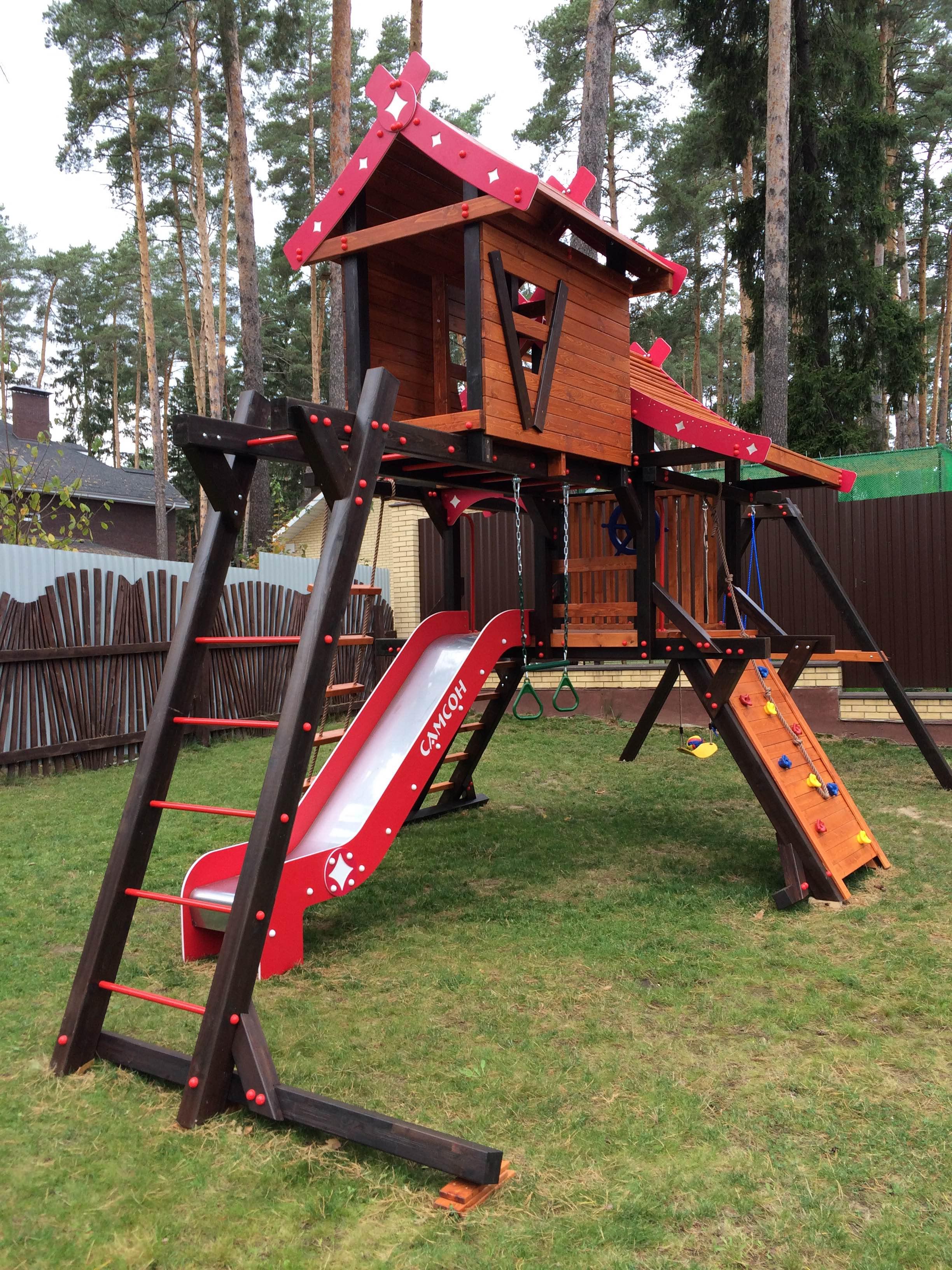 Детская игровая деревянная площадка ХИЖИНА КОРСИКА Самсон