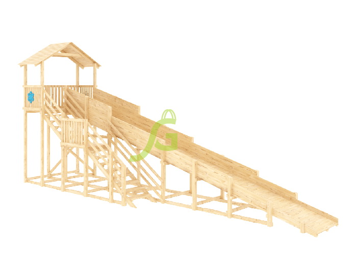 Зимняя горка IgraGrad Snow Fox (Домик), скат 10 м, без окраски