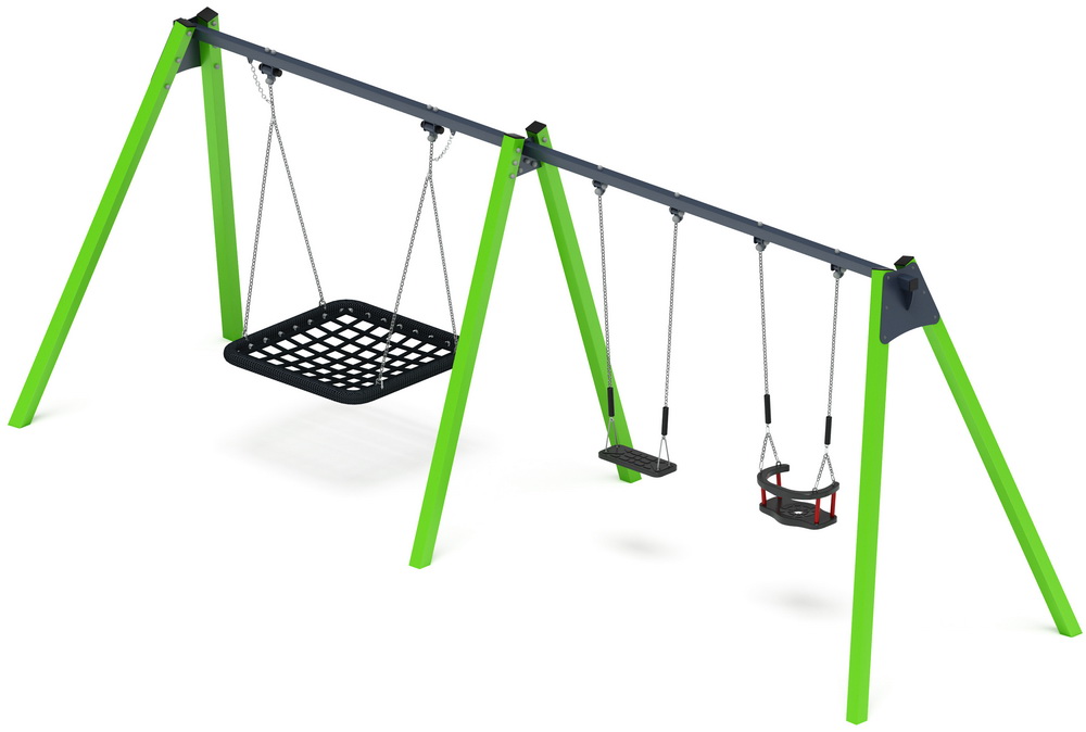 Качели М3 тройные ИО 13.М.06.03.01.01-02 (зеленые)