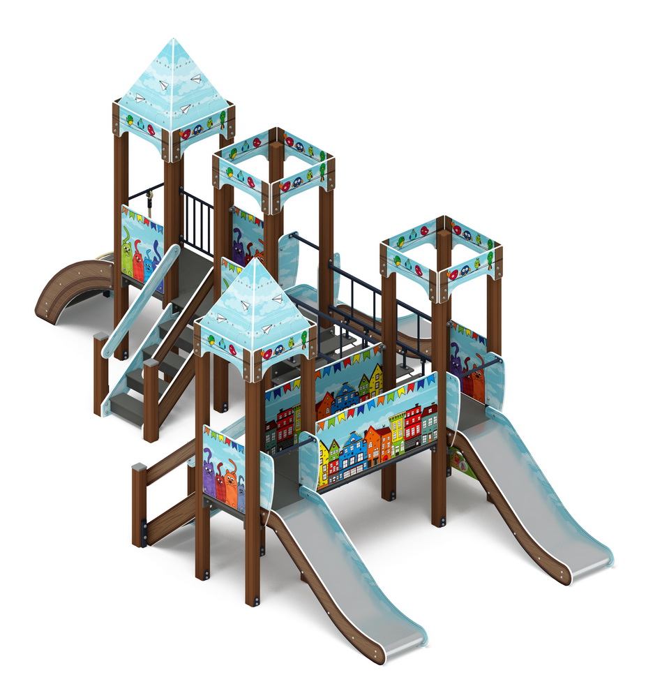 КОРОЛЕВСТВО (Коты) детский игровой комплекс ДИК 1.15.04-21 (H=900)