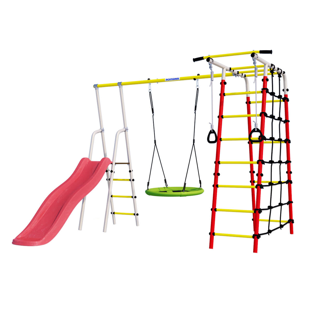 Детский спортивный комплекс для дачи Romana БОГАТЫРЬ R.103.07.04 + 1.D-26.03  (качели-гнездо)