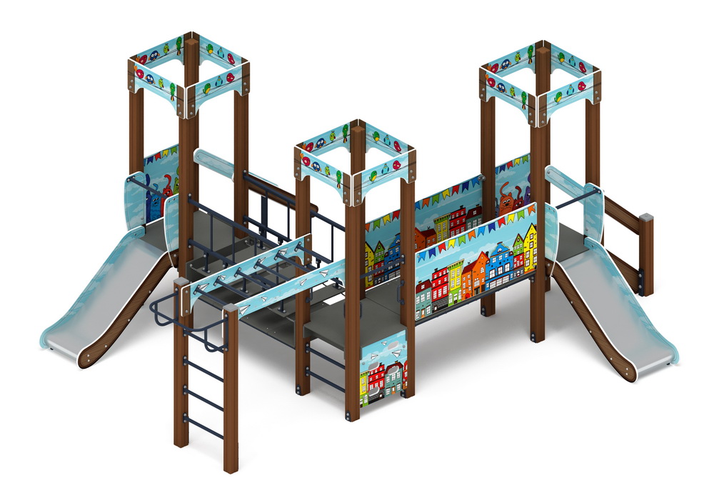 КОРОЛЕВСТВО (коты) детский игровой комплекс ДИК 1.15.08-11 (H=750)