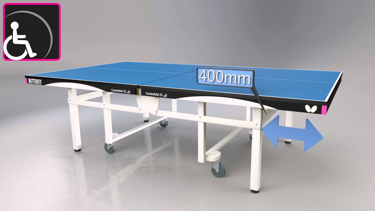 ТЕННИСНЫЙ СТОЛ BUTTERFLY CENTREFOLD 25, ITTF (СИНИЙ)