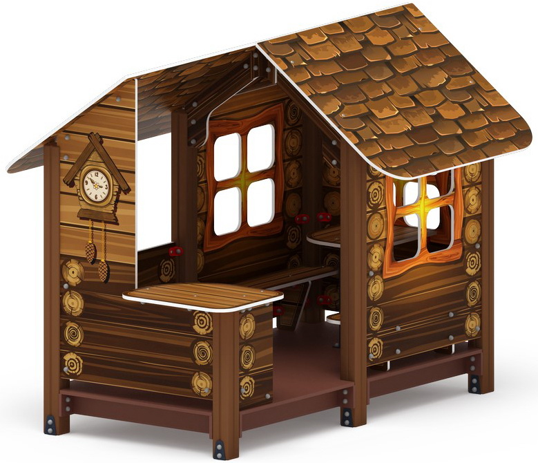 ДОМИК С ЧАСАМИ (Эко) для детской площадки МФ 10.01.09-02