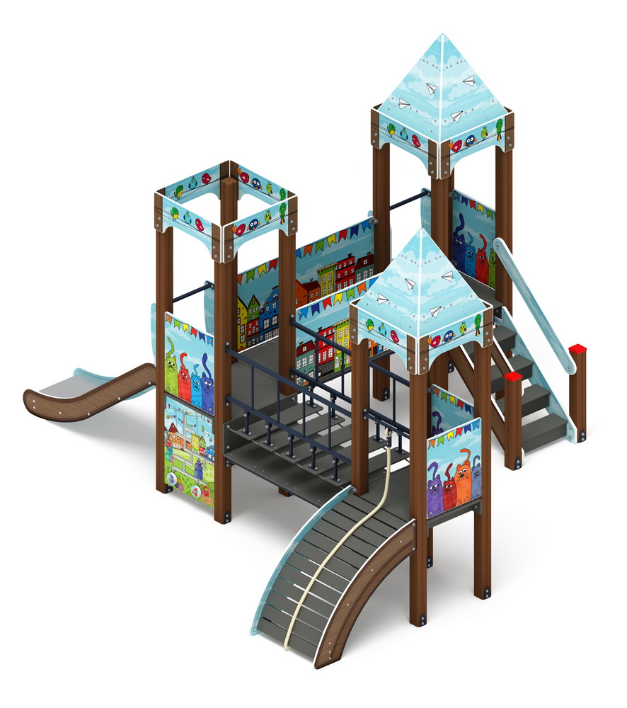 КОРОЛЕВСТВО (Коты) детский игровой комплекс ДИК 1.15.03-21 (H=900)