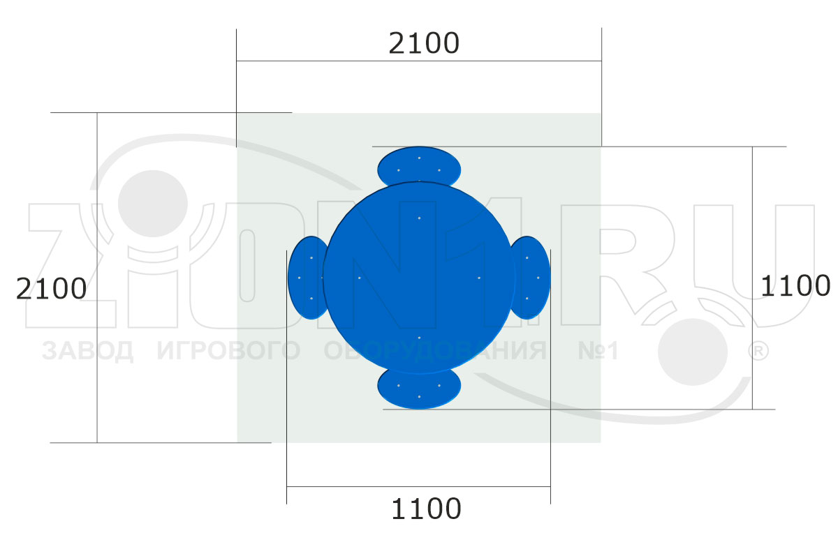 Стол уличный со скамьями  ZION М5 СП244
