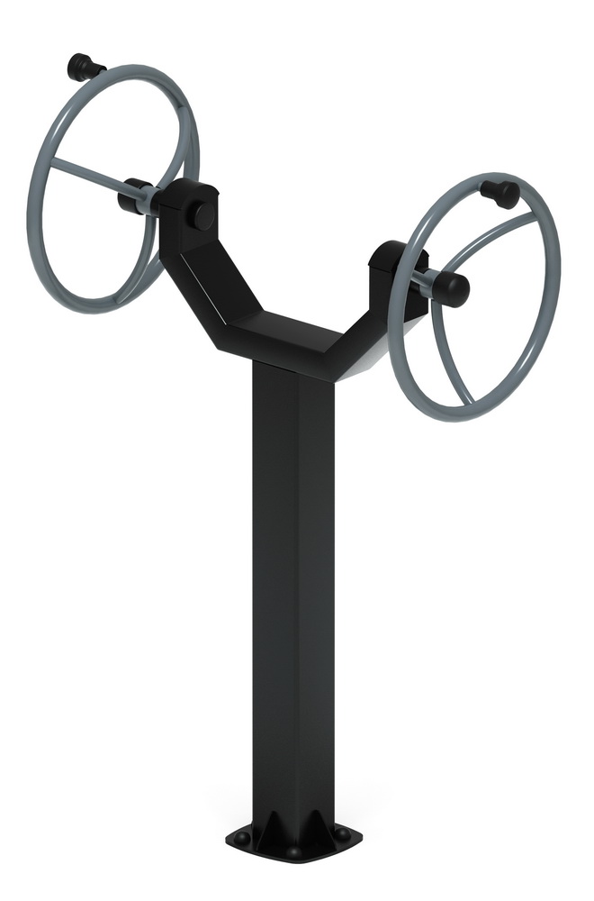 Тренажер уличный РУЛИ (2 руля положение стоя) серый СТ 105-13