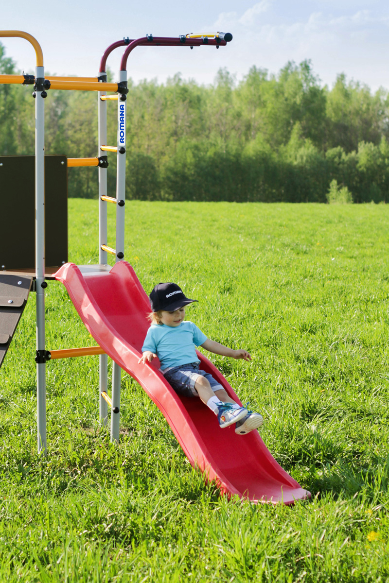 Спортивно-игровой комплекс ROMANA Островок Плюс R.103.09.04 (+ Качели пластиковые 1.Д-26.01 + Качели детские ДСК-ВО 91.07.11)