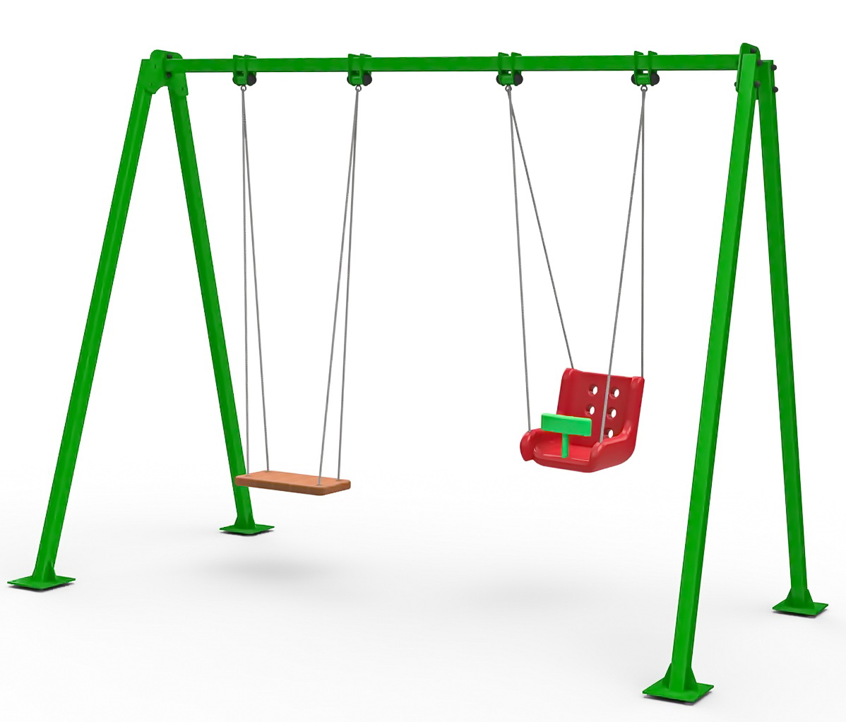 Качели двойные с сиденьем со спинкой и универсальным Air Gym YK60LS